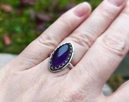 Strieborný Prsteň s Ametystom