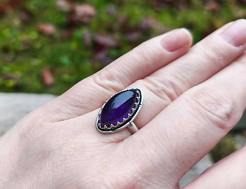 Strieborný Prsteň s Ametystom