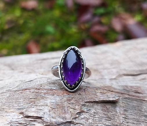 Strieborný Prsteň s Ametystom