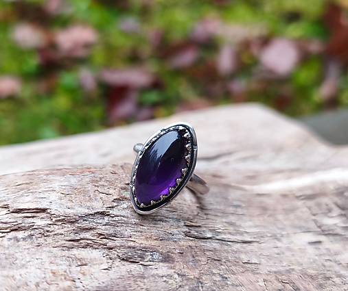 Strieborný Prsteň s Ametystom