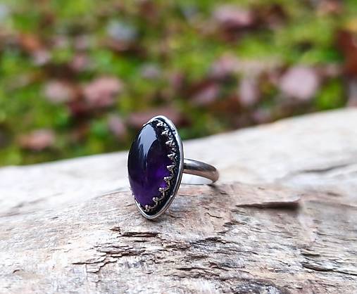 Strieborný Prsteň s Ametystom