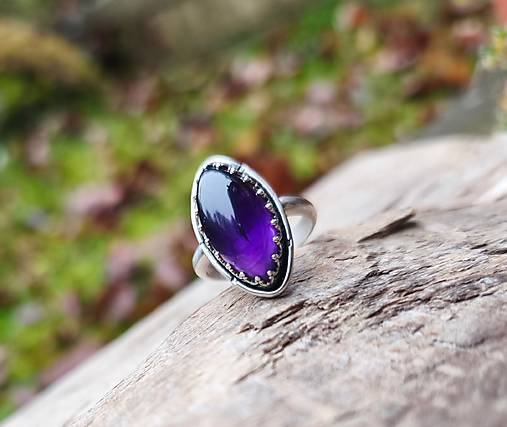 Strieborný Prsteň s Ametystom