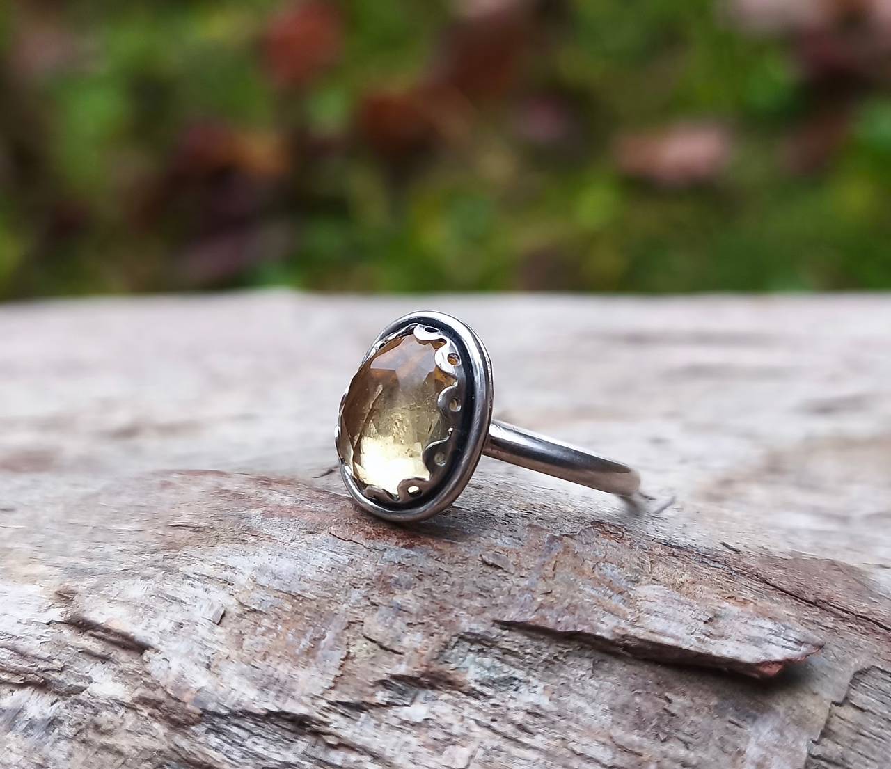 Strieborný Prsteň s Citrínom