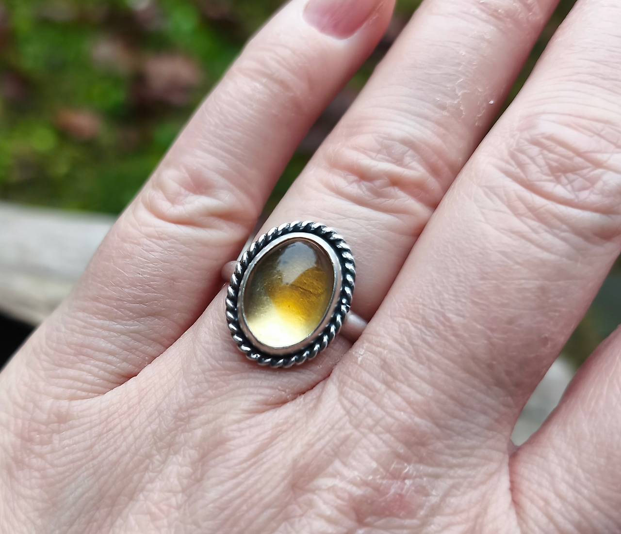 Strieborný Prsteň s Citrínom