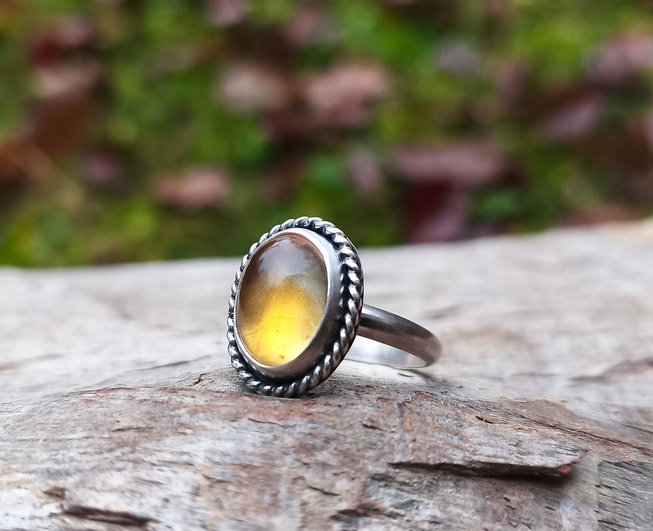Strieborný Prsteň s Citrínom