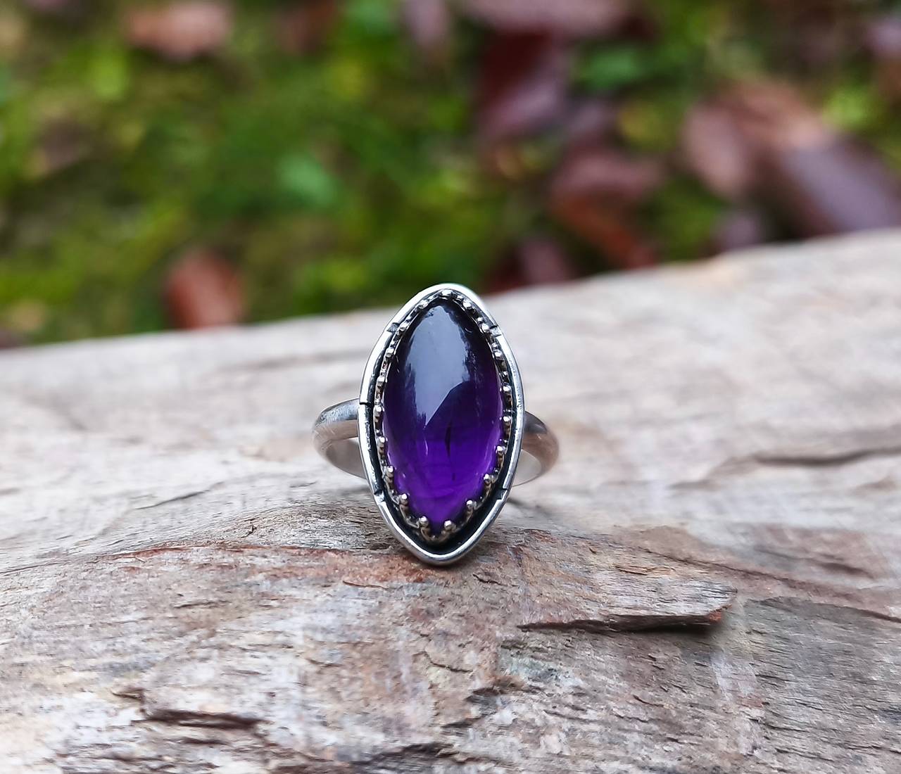 Strieborný Prsteň s Ametystom