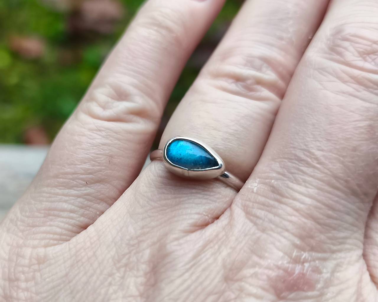 Strieborný Prsteň s Labradoritom