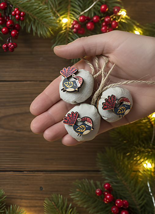 Dekorácie - Vianočné oriešky - vtáčatko - 17963708_