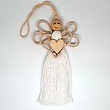 Dekorácie - Macramé anjelik (biela) - 17964530_