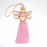 Dekorácie - Macramé anjelik (ružová svetlá) - 17964531_
