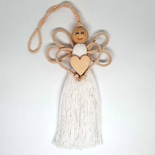 Macramé anjelik (biela)