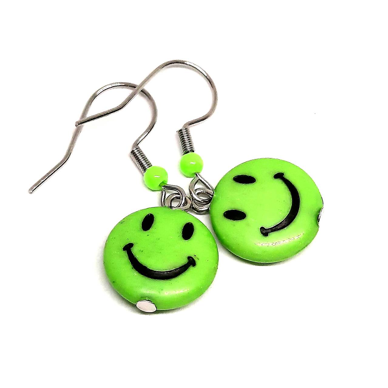 Náušnice SMAJLÍK (zelená svetlá)
