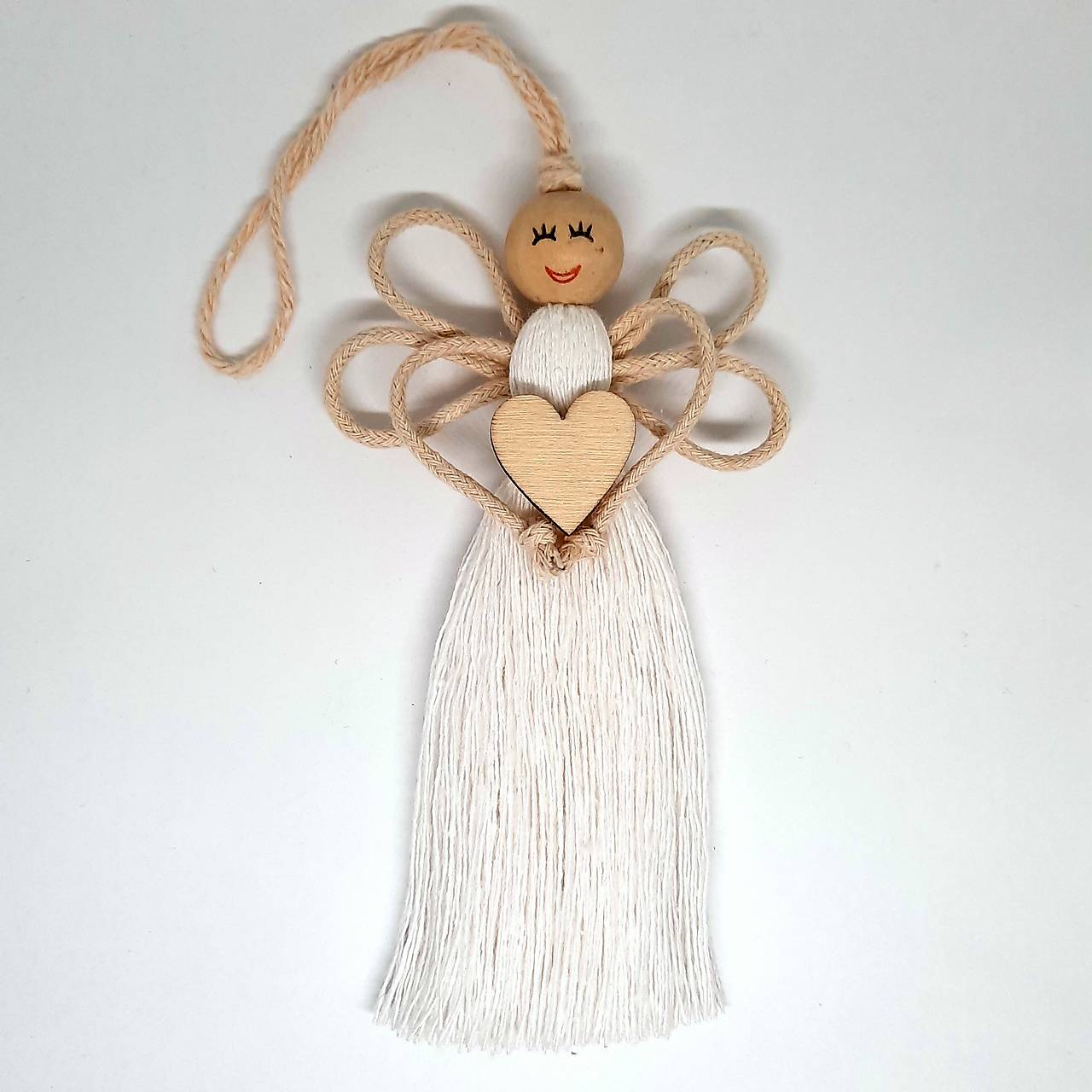 Macramé anjelik (biela)