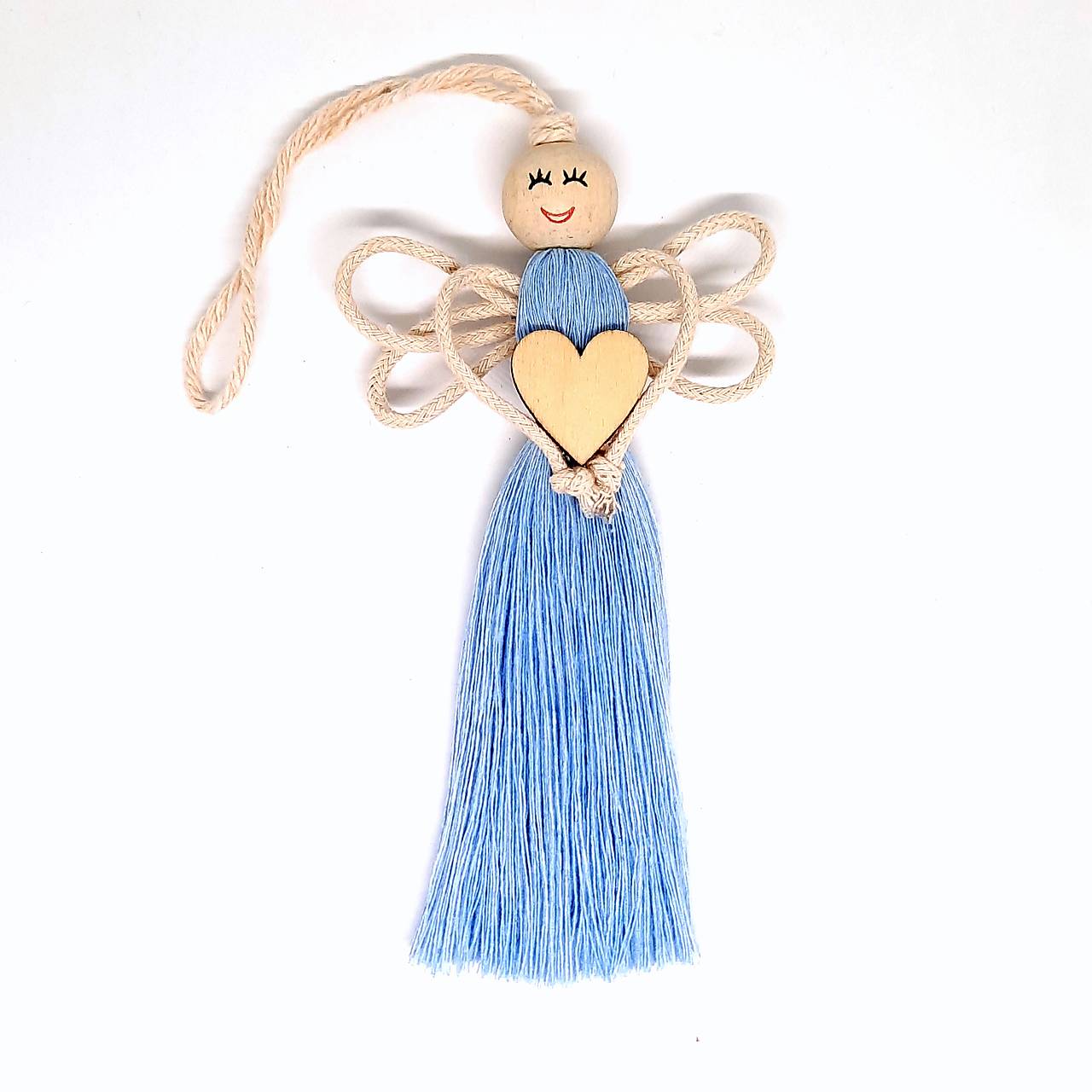 Macramé anjelik (modrá svetlá)