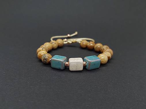 Náramky - Náramok jaspis, keramika - 17961626_