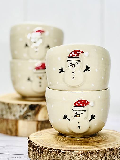 Snehuliačik - pohárik cappuccino (200ml, bez uška)