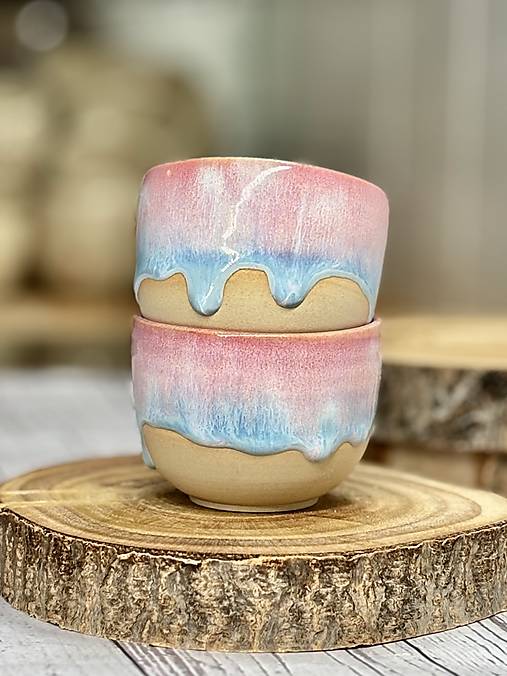 Soft Blush Sky - pohárik espresso (100ml, bez uška)