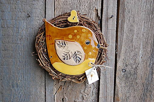 Dekorácie - Vtáčik vo venčeku 207 - 17962802_