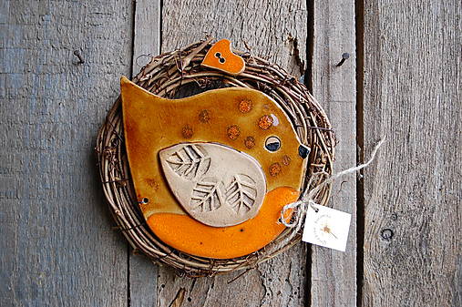 Dekorácie - Vtáčik vo venčeku 208 - 17962811_