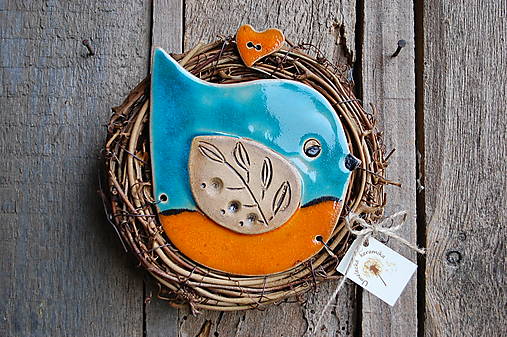 Dekorácie - Vtáčik vo venčeku 210 - 17962819_