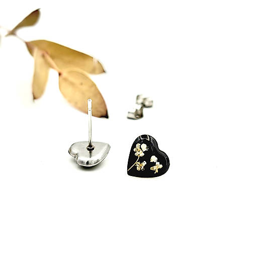 Náušnice - Puzetové živicové náušnice _ Čierne miniatúrky - 17962257_