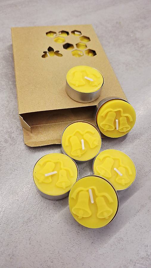 Sviečky - Sada čajových sviečok z vosku Zvončeky - 17963647_