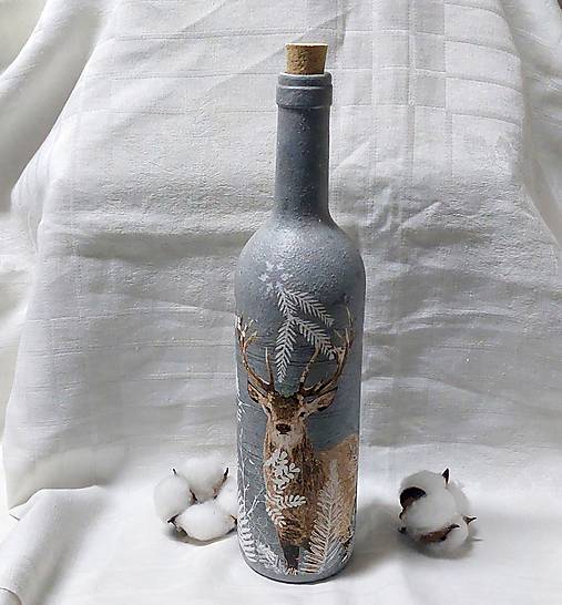 Nádoby - Severská idylka- fľaša na domácu pálenku - 17963550_