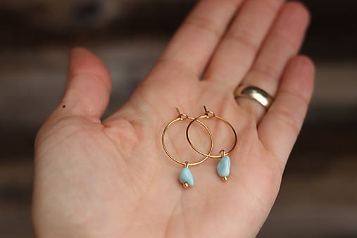 Náušnice kruhy larimar