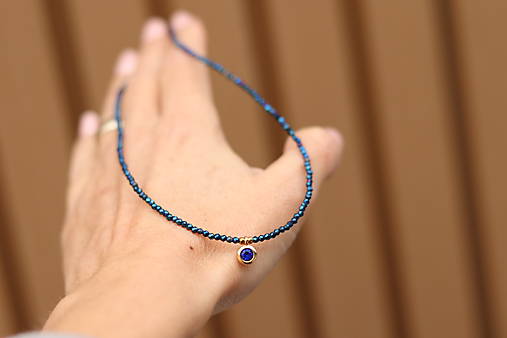 Náhrdelník zirkon blue flash