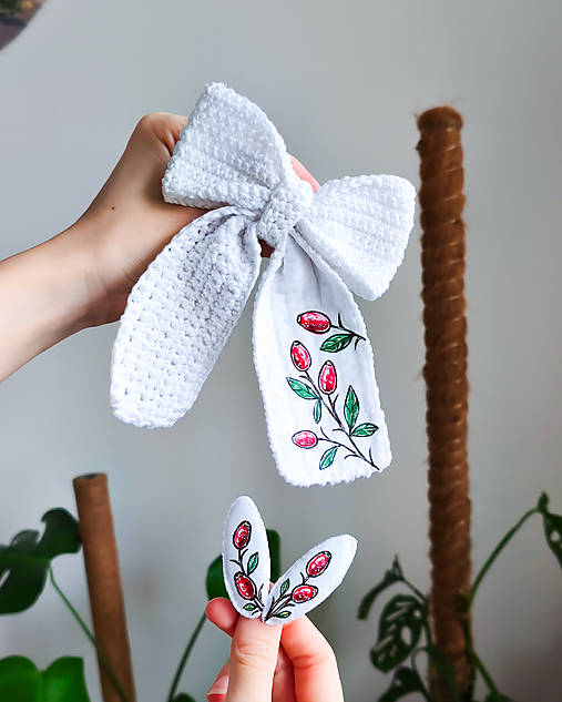 Mašľa/spona do vlasov (biela)