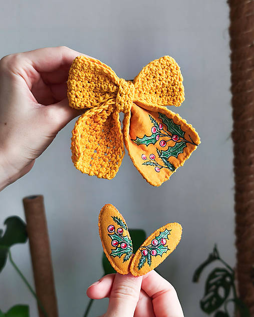 Mašľa/spona do vlasov (žltá)