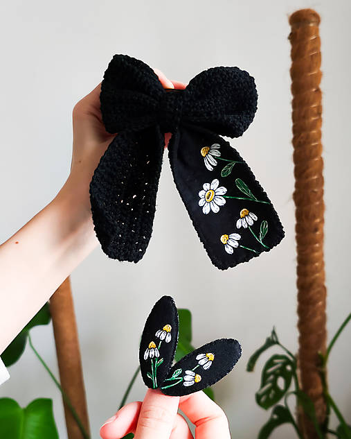 Mašľa/spona do vlasov (čierna)