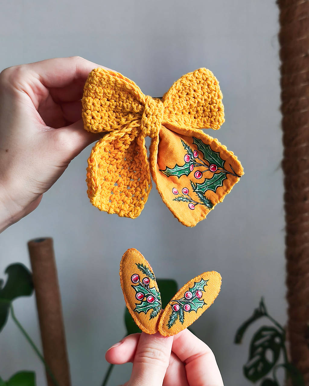 Mašľa/spona do vlasov (žltá)