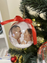 Dekorácie - vianočné guľe s fotkou (guľa 10 cm) - 17964510_