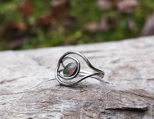 Strieborný Prsteň s melónovým Turmalínom