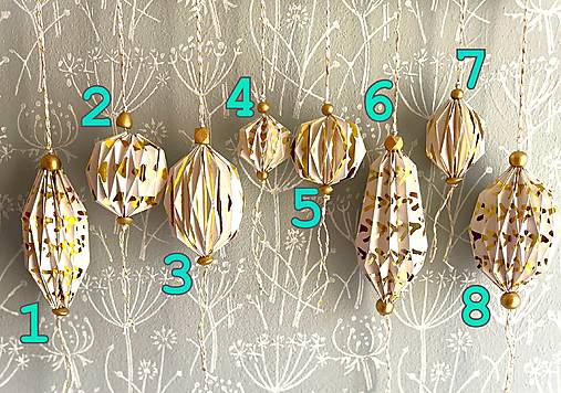 Papierové ozdoby origami so zlatom, exkluzívna limitovaná kolekcia