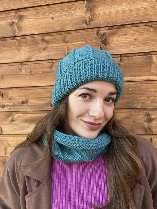 Čiapky, čelenky, klobúky - Modrá čiapka s tunelom - 17966066_