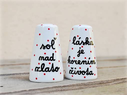 Nádoby - Soľnička + korenička + cukornička s nápisom - 17966923_