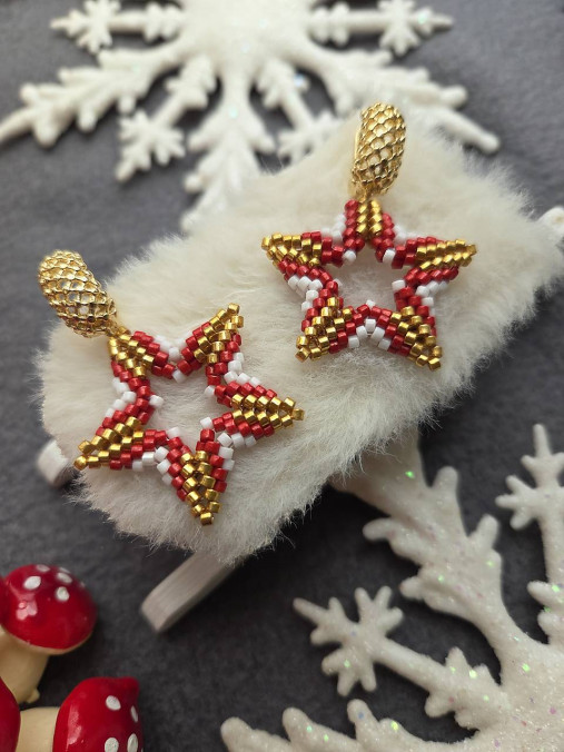 Náušnice Hviezda s pozlateným zapínaním