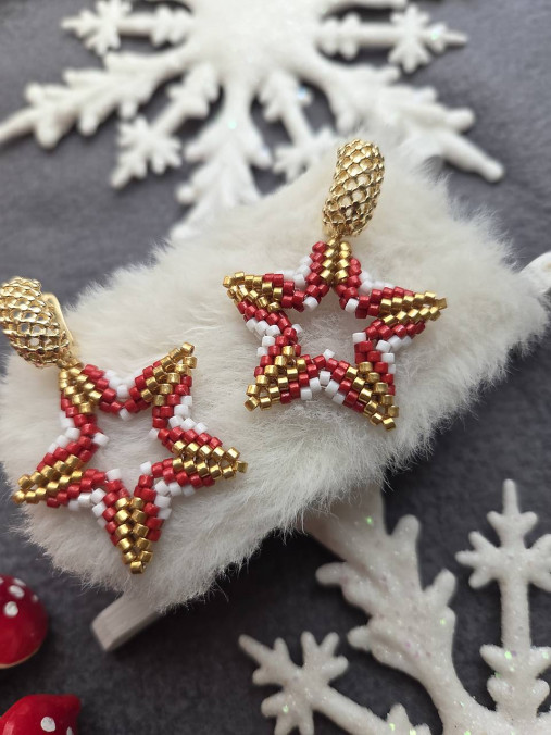Náušnice Hviezda s pozlateným zapínaním