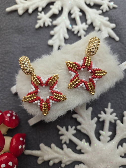 Náušnice Hviezda s pozlateným zapínaním