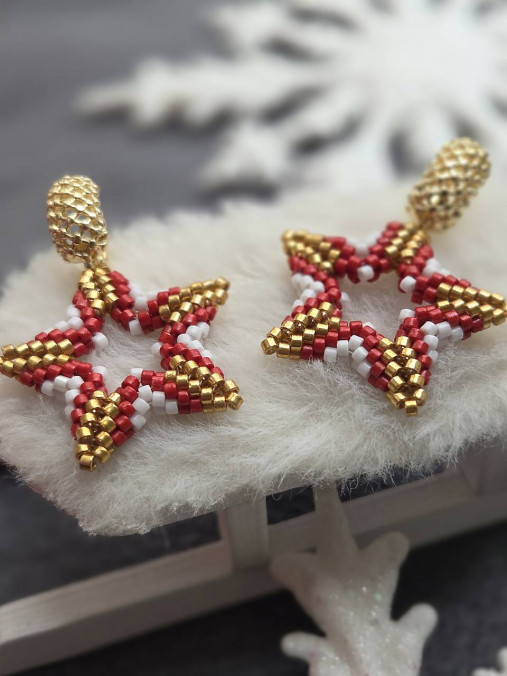 Náušnice Hviezda s pozlateným zapínaním