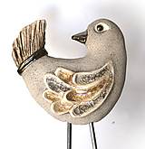 Dekorácie - Keramický vtáčik s nožičkami - zápich - 17965880_