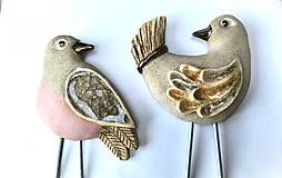Dekorácie - Keramický vtáčik s nožičkami - zápich - 17965885_