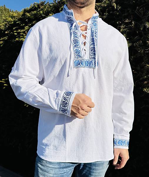 Pánske oblečenie - Folklórna košeľa pánska Viktor - 17964669_