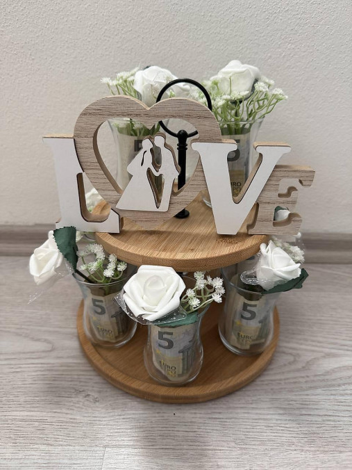 Dekorácie - Svadobný dar - etažér s peniazmi - 17965270_