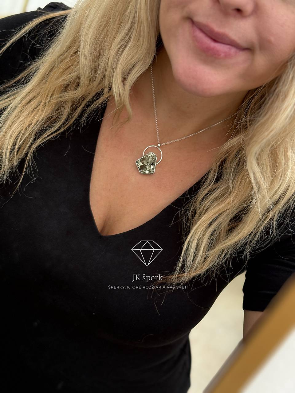 Strieborný 925/1000 prívesok s pyritom