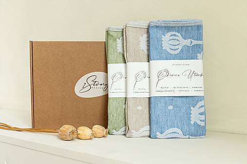 Úžitkový textil - Darčeková sada utierok MAKOVIČKY - 17966513_