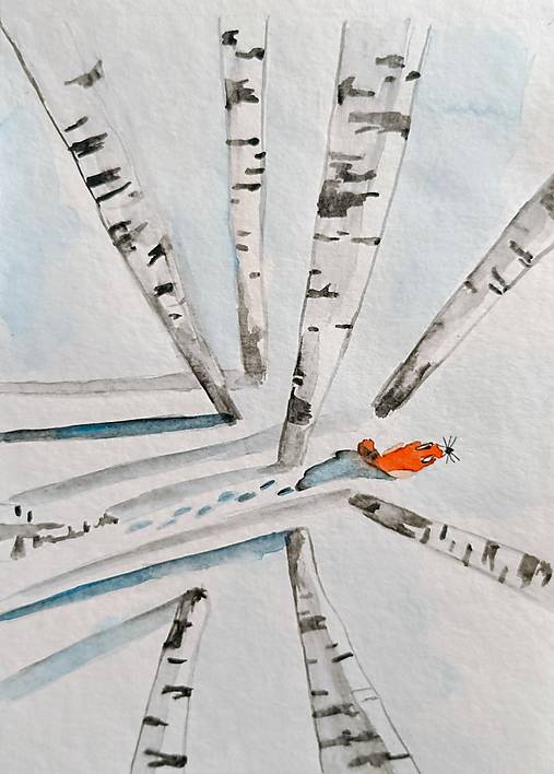 Kresby - zima les - 17964943_