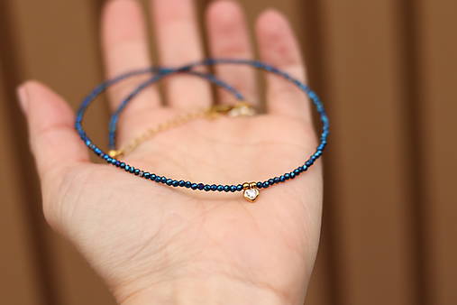 Náhrdelník zirkon blue flash